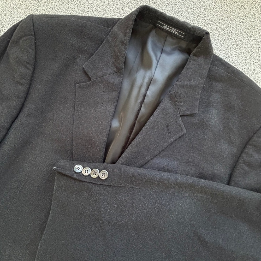 Stuart Hughes Blazer Mens 46R Black 100% Silk Two Button Classic Professional